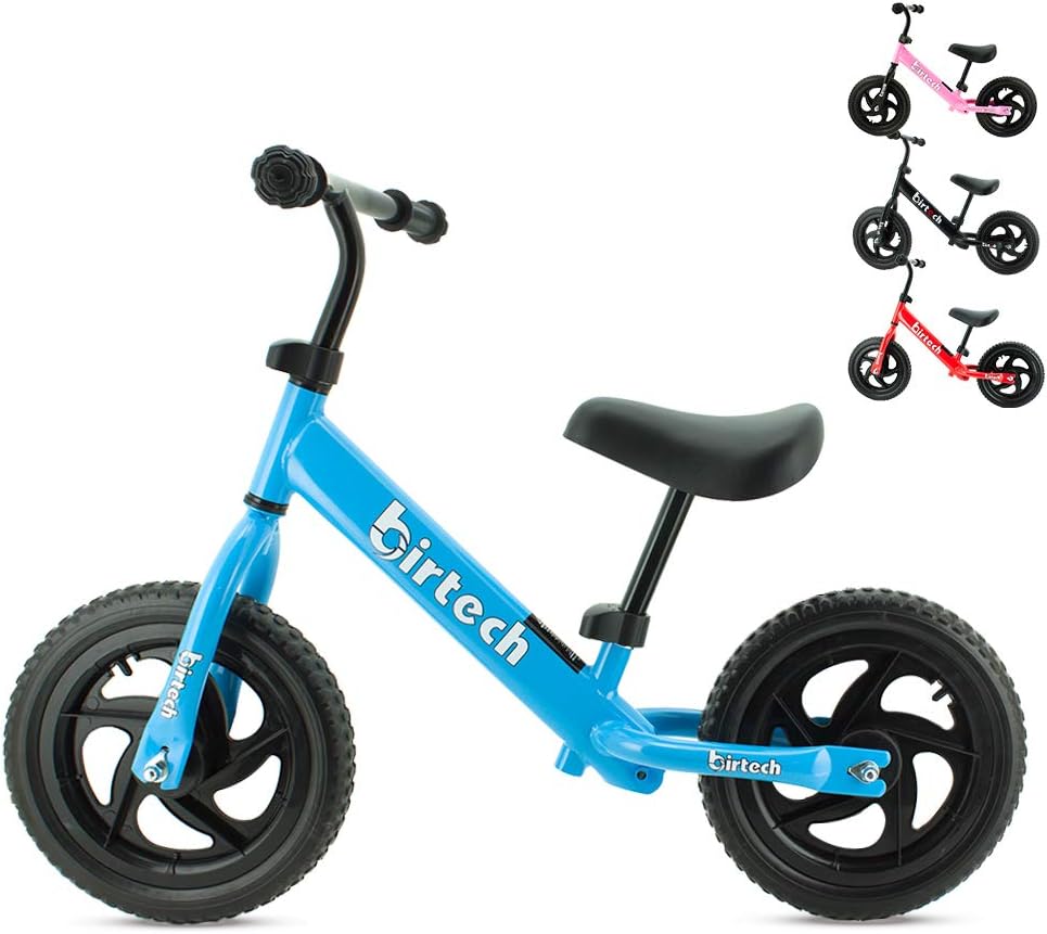 12" Balance Bike Carbon Steel Frame No Pedal Walking Balance Bike Training Bicycle for Kids and Toddlers 2-6 Years Old (pink)