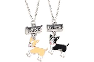 Harikaji Best Friend Necklaces,Lovely Dog Pendant Friendship Set Metal Necklace for Valentine's Day Present Birthday Christmas