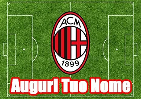 Partycolare Cialda Per Torta Campo Calcio Stemma Milan Da