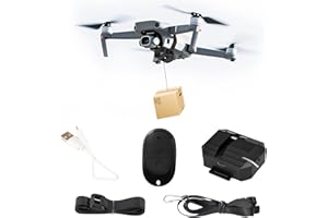 AOJUDIC Drone Airdrop System for DJI Mini 4 Pro/Air 3/Mavic 3 Pro & More - Universal Payload Release Device with 750g Capacity, 1KM Remote Control for Fishing Bait, Weddings, Rescue (Secure Velcro Mount)