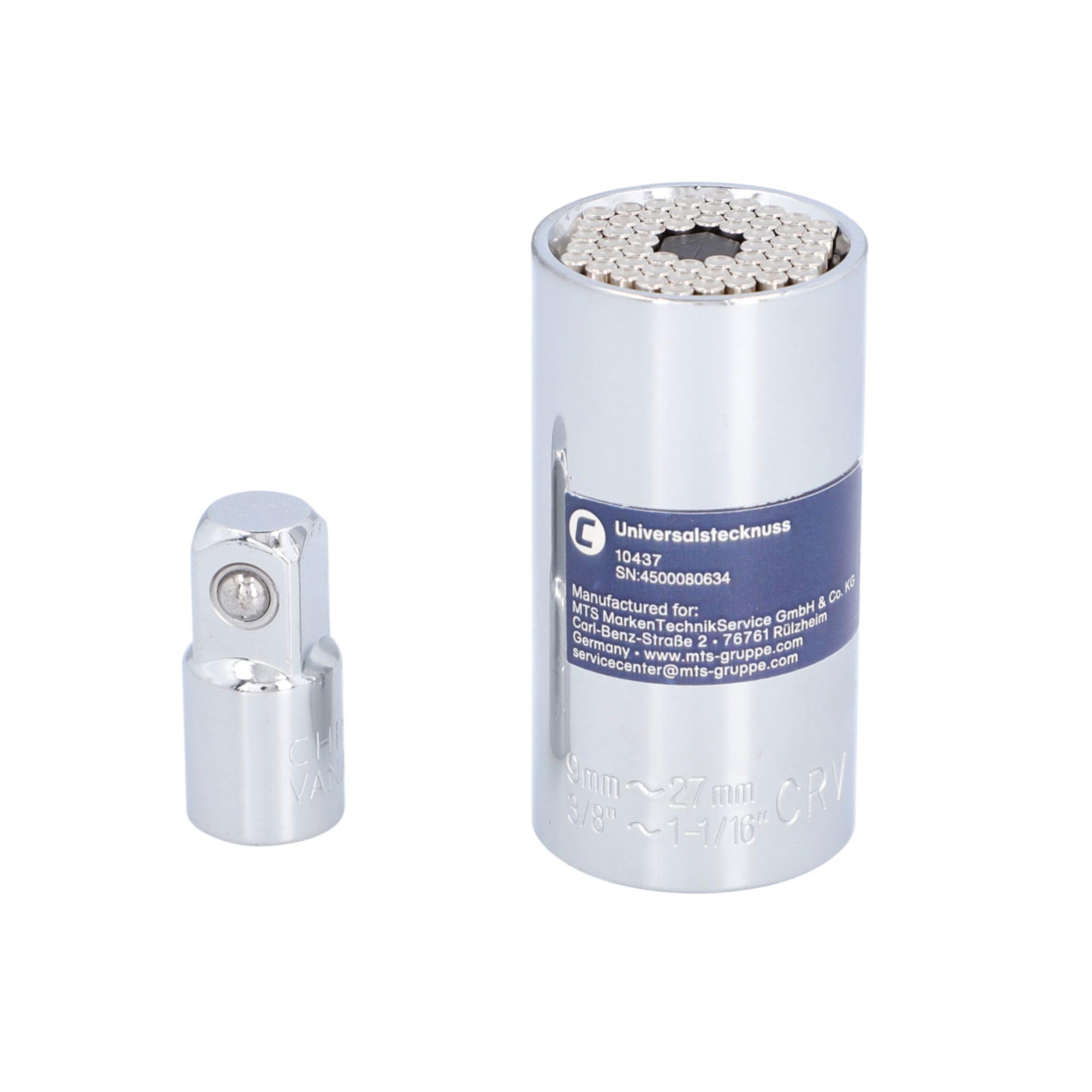 Cartrend 10437 Universal Socket Multi Insert Socket Spanner 12.7 mm (1/2 Inch) SW 9-27 mm Chrome Vanadium