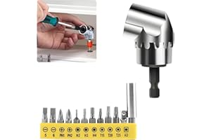 SOYANGNEK 105 Degree 1/4 Inch Right Angle Drill Adapter Corner Tool with Multi-Function Bend Screwdriver Bit with 12 Pieces o