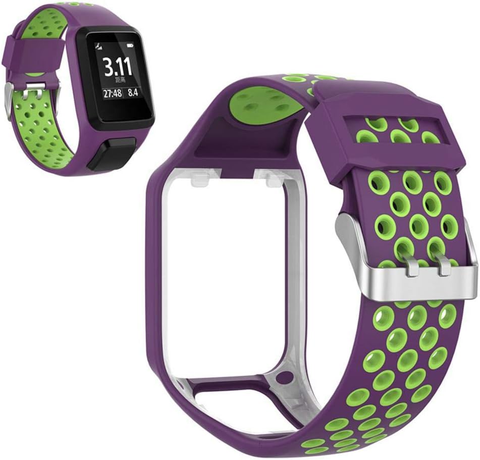 Baiwka Silicone Watchband for Tomtom Spark Runner2/3, Watch Strap Replacement Wristband for Tomtom Runner 2/ Runner 3/ Spark 3/ Adventurer/Golfer 2 Sports GPS Running Smartwatch