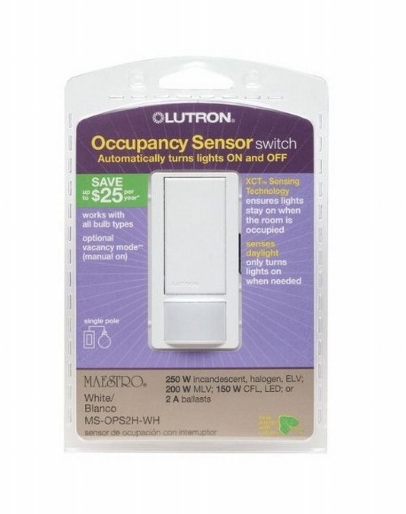 Lutron Electronics Ms-Ops2H-Wh Maestro Small Room Occupancy, Sensor Switch,  White - Motion Activated Wall Switches - Amazon.com