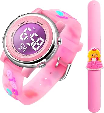 Amazon.com: Hicarer 2 piezas de reloj de unicornio para niños pequeños y  pulsera de silicona lindo 3D digital impermeable 7 luces de color con  alarma cronómetro para niñas de 3 a 10