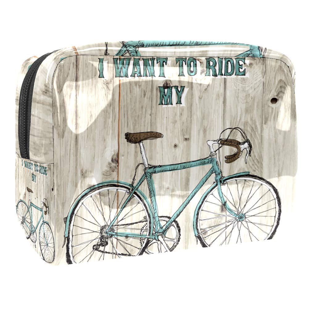 Waterproof Travel Cosmetic Bag I Want To Ride My Bicycle Pattern Portable Travel Wash Toiletry Bags Pouch Case Makeup Tool Storage
