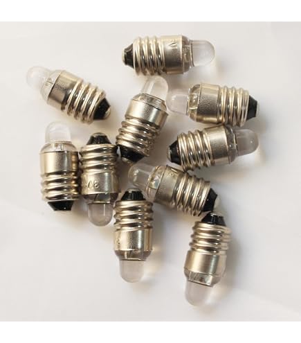 Ampoules Miniatures E10 6-6.3V/0.03A - Lot De 10 Pièces, Lumière Blanche, Neuves Sous Blister