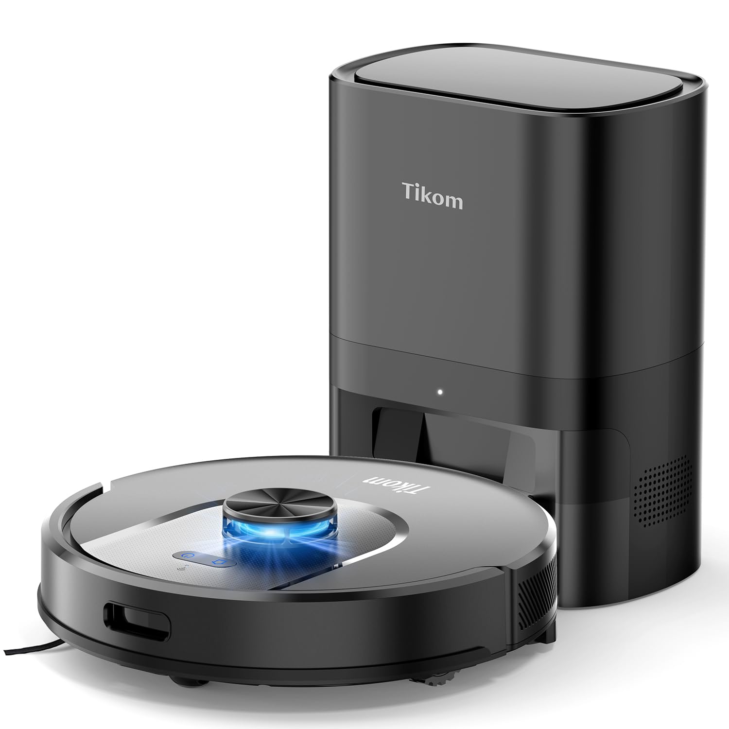 Photo 1 of Tikom Robot Vacuum and Mop with Self-Empty Base, Home Mapping, 60-Day Capacity, for Homes with Pets Hair, Carpet & Hard Floors