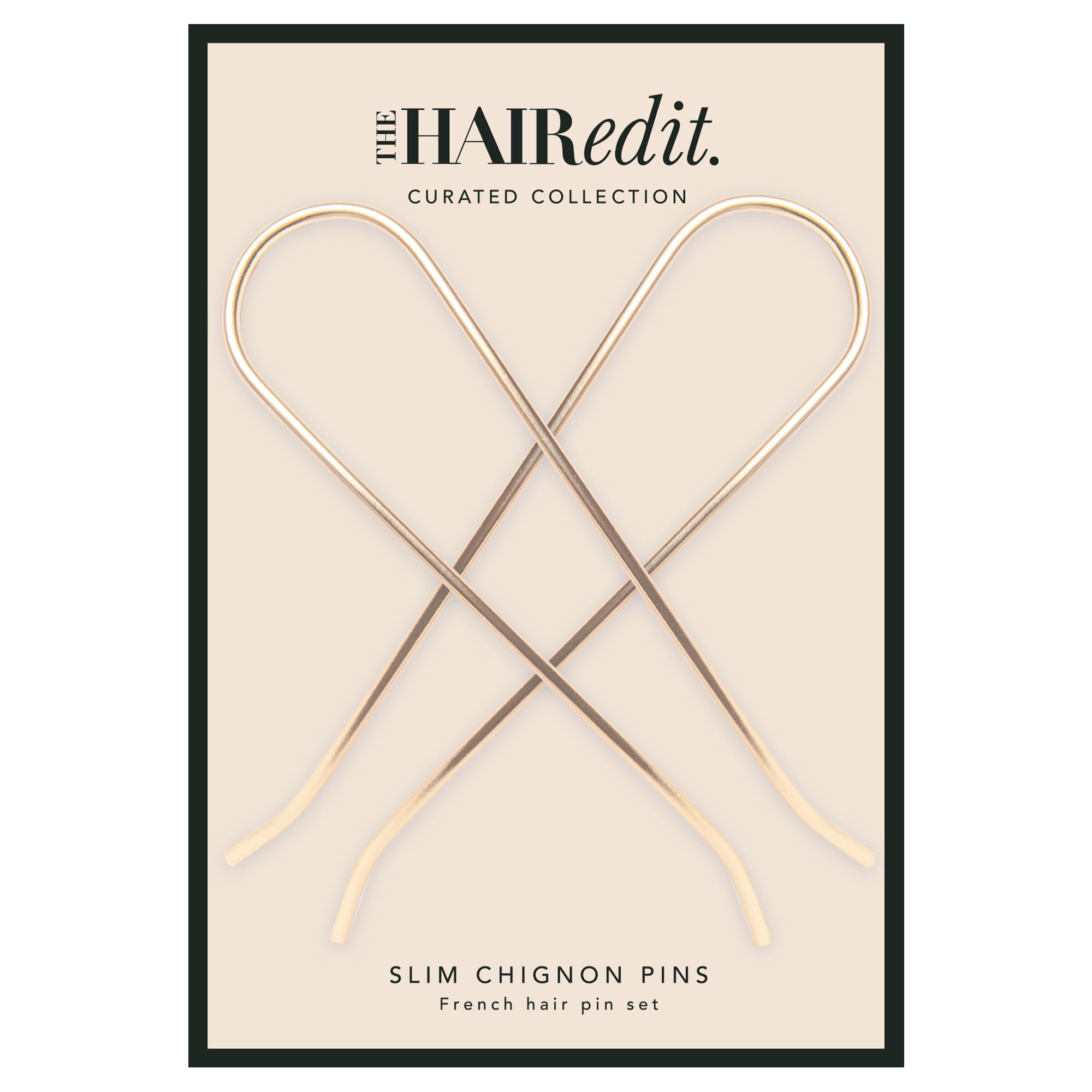 The Hair Edit Slim Chignon Pins - Large Gold Metal