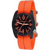 BERTUCCI 11042 DX3 Field Resin Dash-Striped Drab Orange Nylon Strap Black Dial Watch