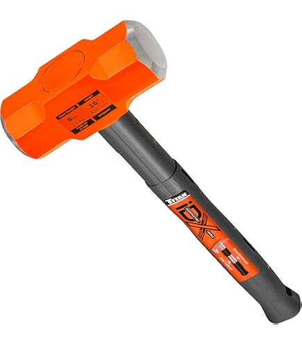 Titan Pro-X 63018 8lb Sledge Hammer, Dual-Face Sledge with Cross