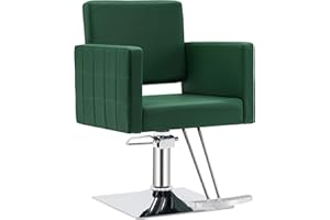 BarberPub Salon Chair for Hair Stylist,Hydraulic Barber Styling Chair, Beauty Spa Equipment 8821 (Green)