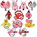 LCLHB 12 Pack Mini Animal Assorted Ribbon Hair Bow for Little Girls Toddler Kids ...
