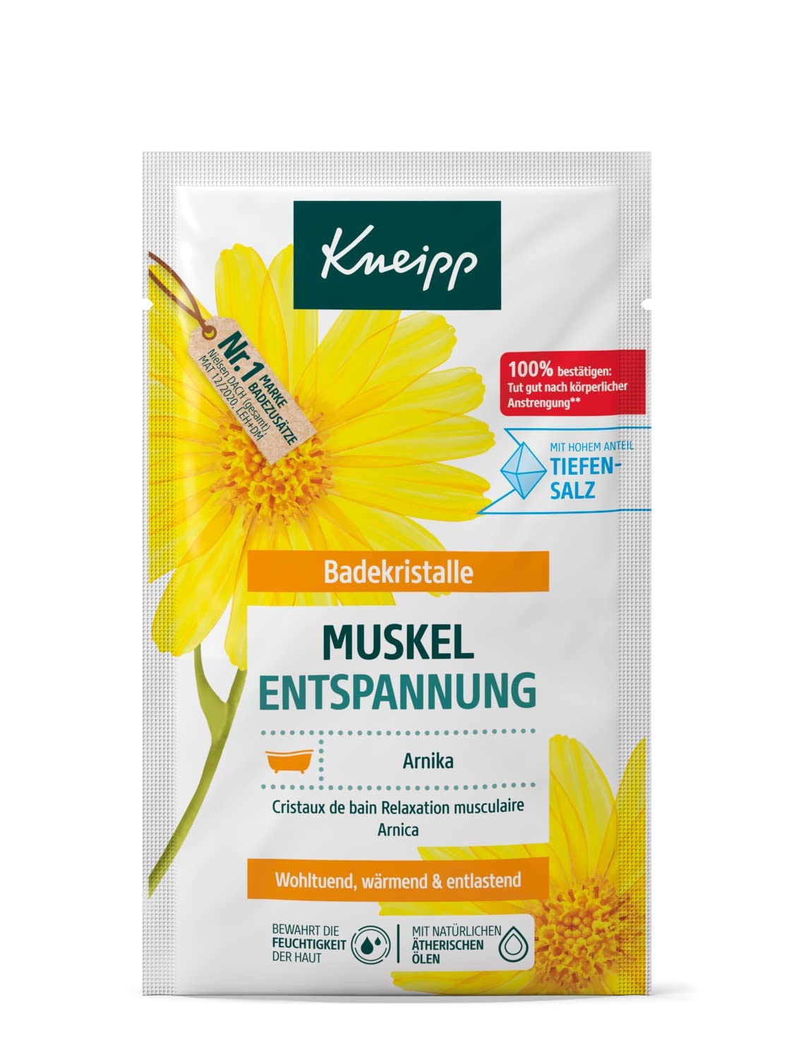 Kneipp Bath Crystals Arnica Active, Soothing and Reactivating, 60 g