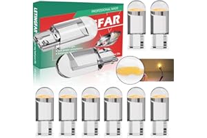 LETINGFAR 194 LED Bulb Amber Pack of 10, T10 led bulb, 168 2825 W5W T10 Wedge COB LED Replacement Bulbs Error Free for Car Dome Map Door Courtesy License Plate Lights