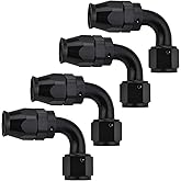 EVIL ENERGY 6AN PTFE Hose End Fitting 90 Degree Black for PTFE Hose Only 4PCS