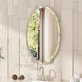 VocalStar Frameless Oval Mirror, 20" x 28" Bathroom Wall Mirror with Beveled Edge, Modern Decorative Vanity Mirrored for Living Room, Entryway, Bedroom | 1/4-Inch Shatterproof Glass
