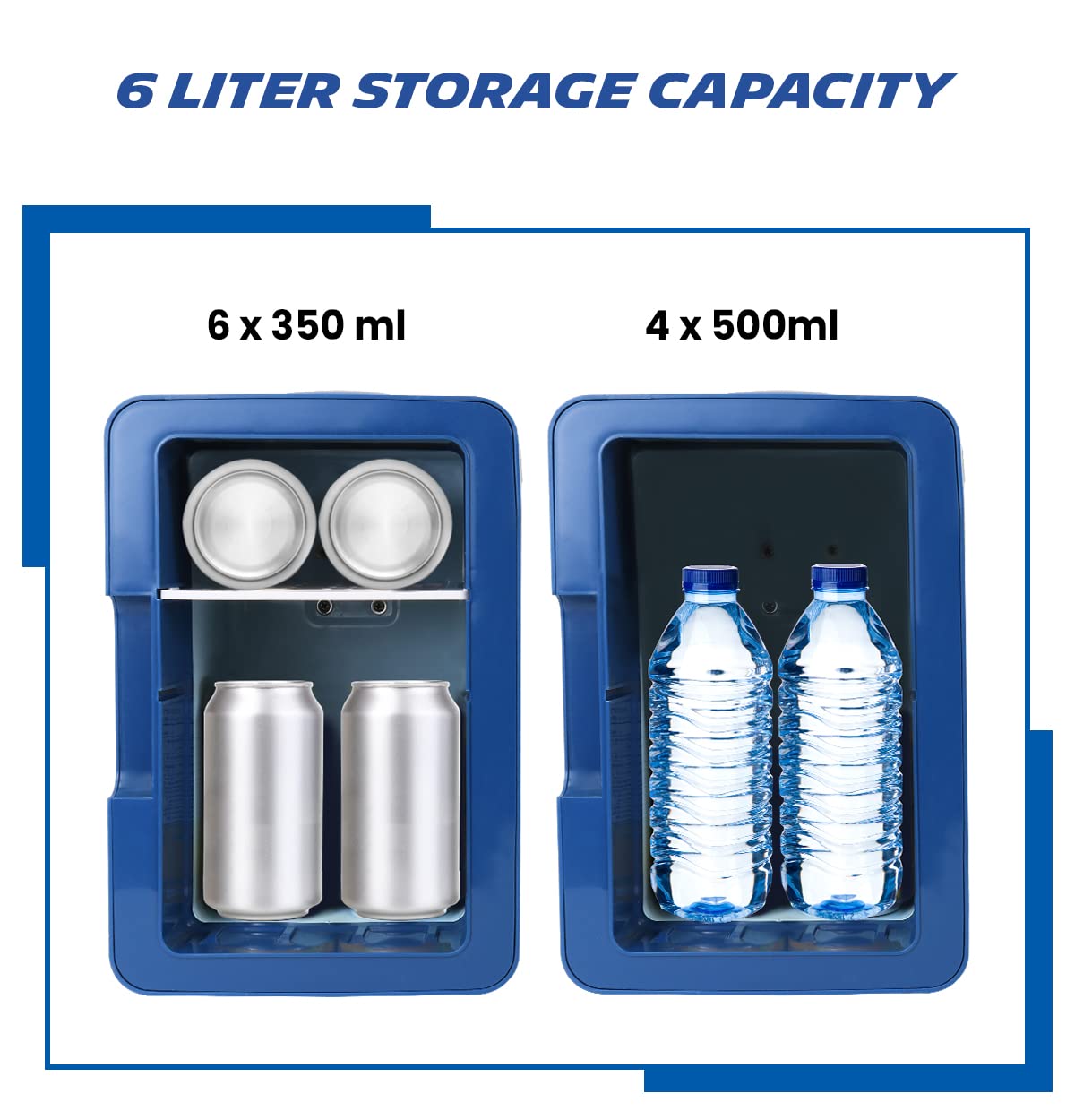MICHELIN Mini Fridge - Refrigerator for Bedroom Office, Portable Table Top Beverage Cooler, 12V 110V Refrigerador For Drinks, Soda, Wines, Use In Car, Dorm, Outdoor, Patio, 8 Can