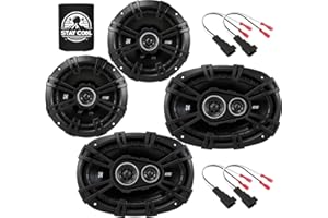 KICKER Speakers 6.5 & 6X9 for Chevrolet Silverado 1500 2014-2020 Upgrade Kit - 4 Pack of DS Series with Harness, Car Audio Front and Rear Door Speaker for Chevy 1500 LD (Crew Cab) DSC650 & DSC6930