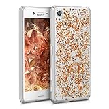 kwmobile TPU Silicone Case for Sony Xperia X - Crystal Clear Smartphone Back Case Protective Cover - Rose Gold Transparent