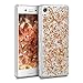 kwmobile Crystal TPU Silicone Case for > Sony Xperia X < in rose gold transparent Design flakes