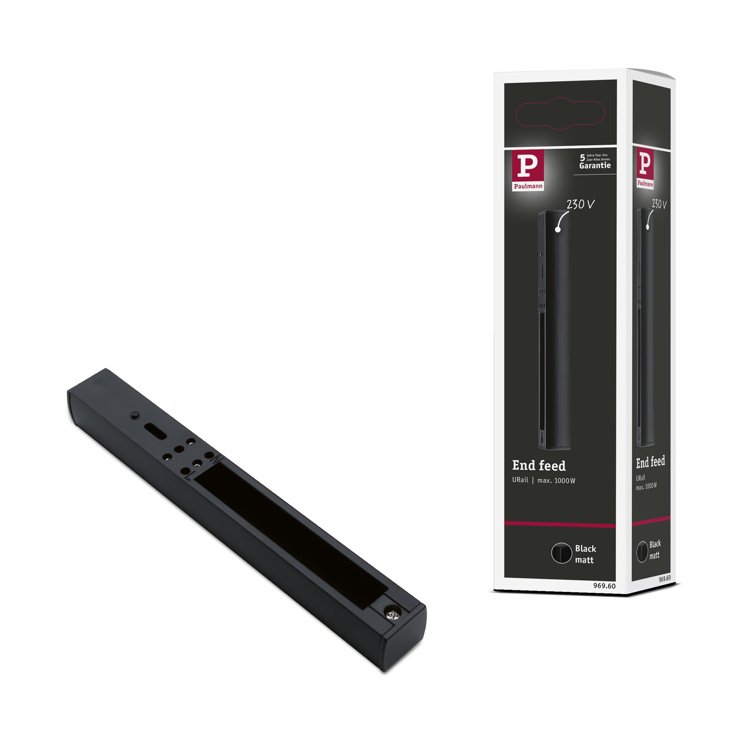 Paulmann 96960 URail end feed 161x18mm max. 1000W black rail system