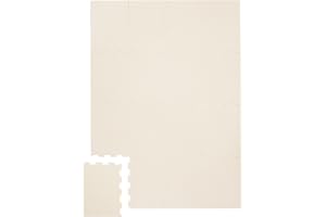 3 Sprouts Baby Foam Play Mat - Soft Foam Floor Tiles for Kids with Interlocking Puzzle Mats for Toddler Playroom - Safe 100% EVA Pads, Non-Toxic Waterproof Playmat - Cream