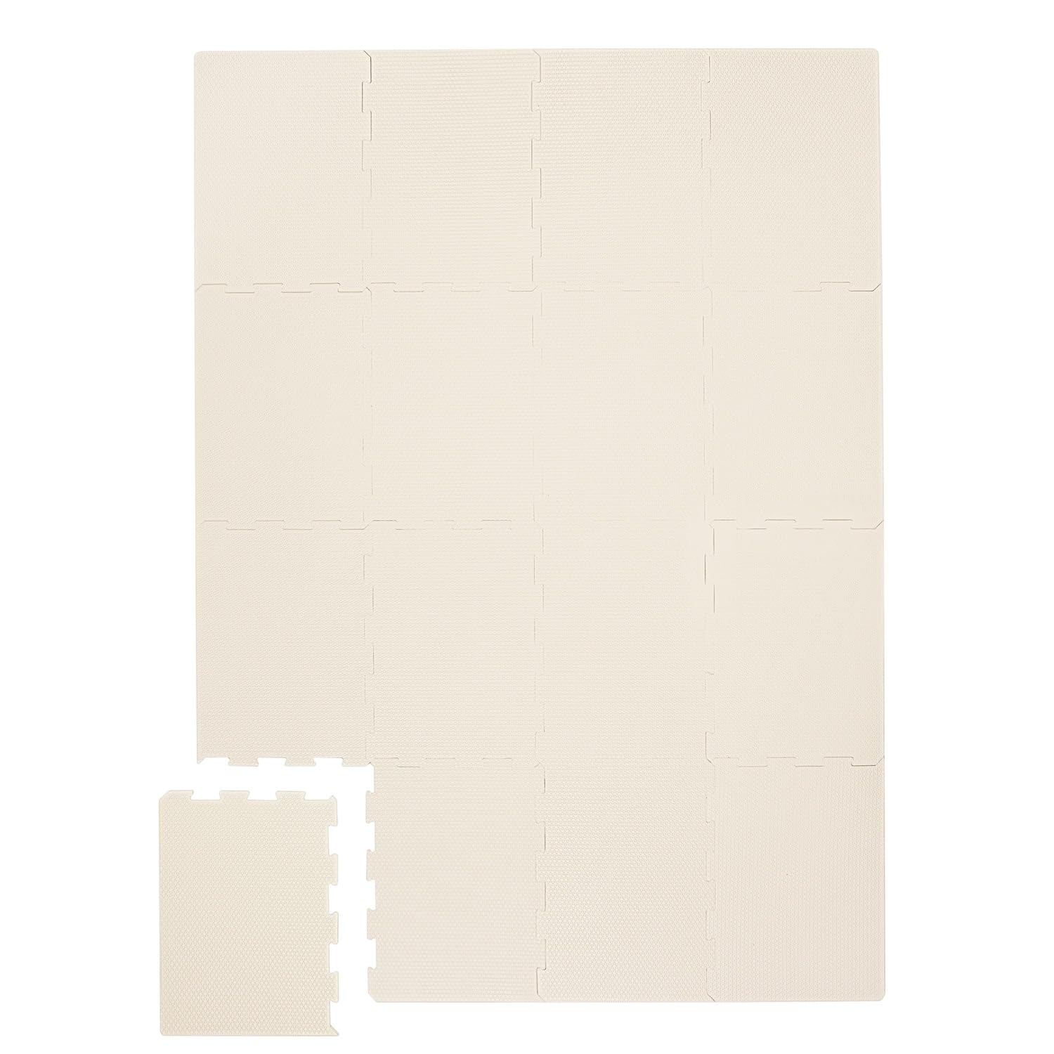 3 Sprouts - Foam Puzzle Play Mat - Large Baby Play Mat - Soft Padded Playmat for Floor - Ideal Kids Play Mats for Toddlers - Waterproof Mat - Babies Playmat for Indoors - Cream