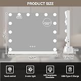 eklipt Hollywood Vanity Mirror 50x42cm with 14 LED Bulbs & Touch Control view 7