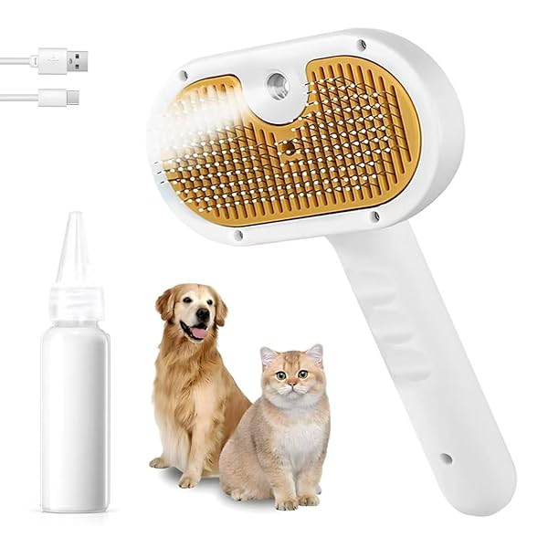 VVWVVW DOG CALMING CHEWS WITH MELATONIN – 120PCS ANXIETY RELIEF TREATS FOR DOGS,PET STEAM BRUSH FOR DOG & CAT – 3-IN-1 SPRAY HAIR REMOVAL COMB – STEAM FOR SHEDDING & GROOMING –