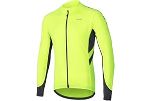 ARSUXEO Men's Full Zipper Long Sleeves Cycling Jersey Bicycle BikingBike Shirt 6030