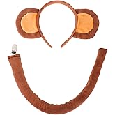 ACO-UINT Monkey Ears Headband Monkey Ears and Tail Set Costume Chrismas Accessories