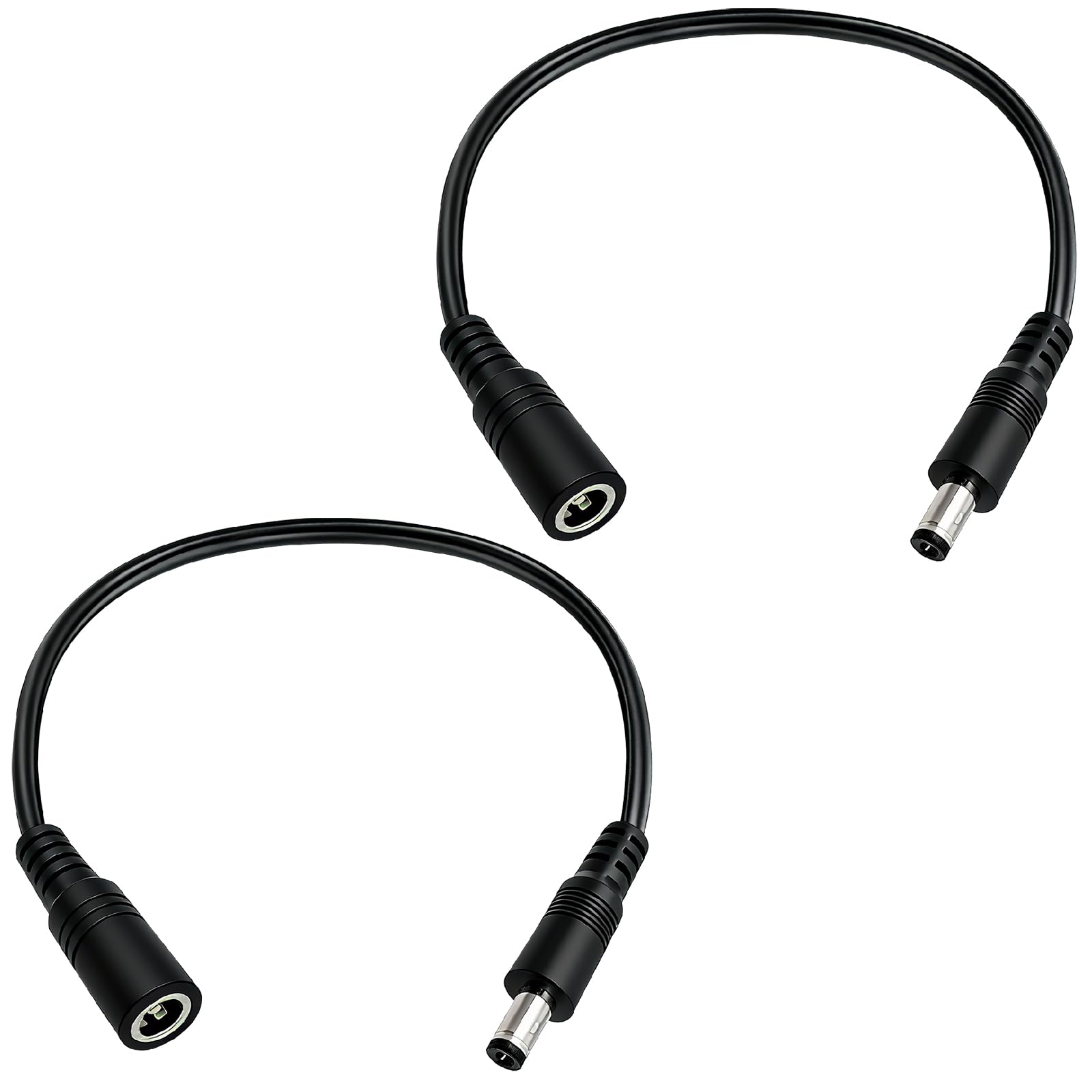 Photo 1 of 1FT 12V DC Power Extension Cable 5.5mmx2.5mm 18AWG Male to Female Extension Cable Barrel Connector for CCTV Surveillance Camera LED Light Bar Router Projector Printer 2PCS