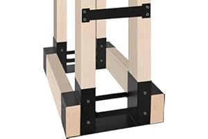Onlyflame Firewood Rack Brackets Kit - Heavy Duty Steel Log Rack Bracket for Log Holder - Adjustable to Any Length Station Fi