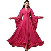TOLEEN Casual Dresses for Women Long Sleeve Flowy Swing Chiffon Maxi Dresses