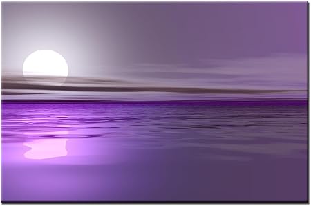 Lynxart Art Print Canvas Midnight Bay New Handmade Grey Purple