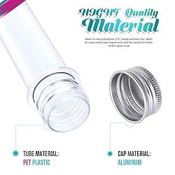 HNYYZL 20PCS Test Tubes,45ml Clear Plastic Test