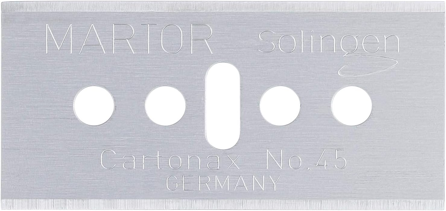 MARTOR 10 x Industrial Blades, Replacement Blades Cutters, Safety Knife, 18.4 mm, Sharp, 4-fold usable, no. 45