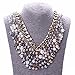 Women Cluster Necklace Crystal Faux Pearl Pendant Bib 18K Gold Plated Chain
