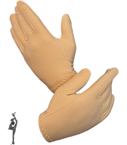 YamerSK8 Eiskunstlaufhandschuhe mit Gelpolstern Handflächenschutz für Übungswettbewerbe (Tan, XS YamerSK8 Eiskunstlaufhandschuhe mit Gelpolstern Handflächenschutz für Übungswettbewerbe (Tan, XS