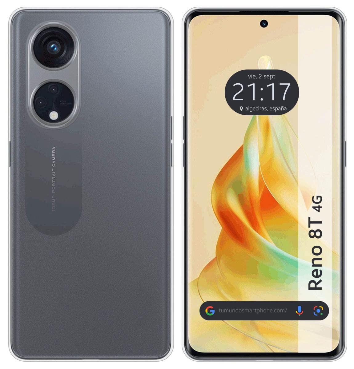 Transparent TPU Silicone Gel Case for OPPO Reno 8T 4G