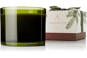 Thymes Frasier Fir Scented Candles for Home Decor – Green Heritage Holiday Candle – Notes of Siberian Fir Needles, Cedarwood & Sandalwood – Luxury Home Fragrance Gifts for Women & Men (3-Wick, 17 oz)