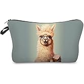 Livel lhood Book Llama Makeup Bag Cute Small Organizer Zipper Pouch Book Llama Cosmetic Bag Birthday Present for Women Friends
