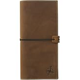 WANDERINGS Genuine Leather Passport Wallet - 4.25 x 9 - Large Leather Passport Holder for Travel - Folding Leather Travel Wallet Case with RFID Blocking, Travel Organizer for Men and Women