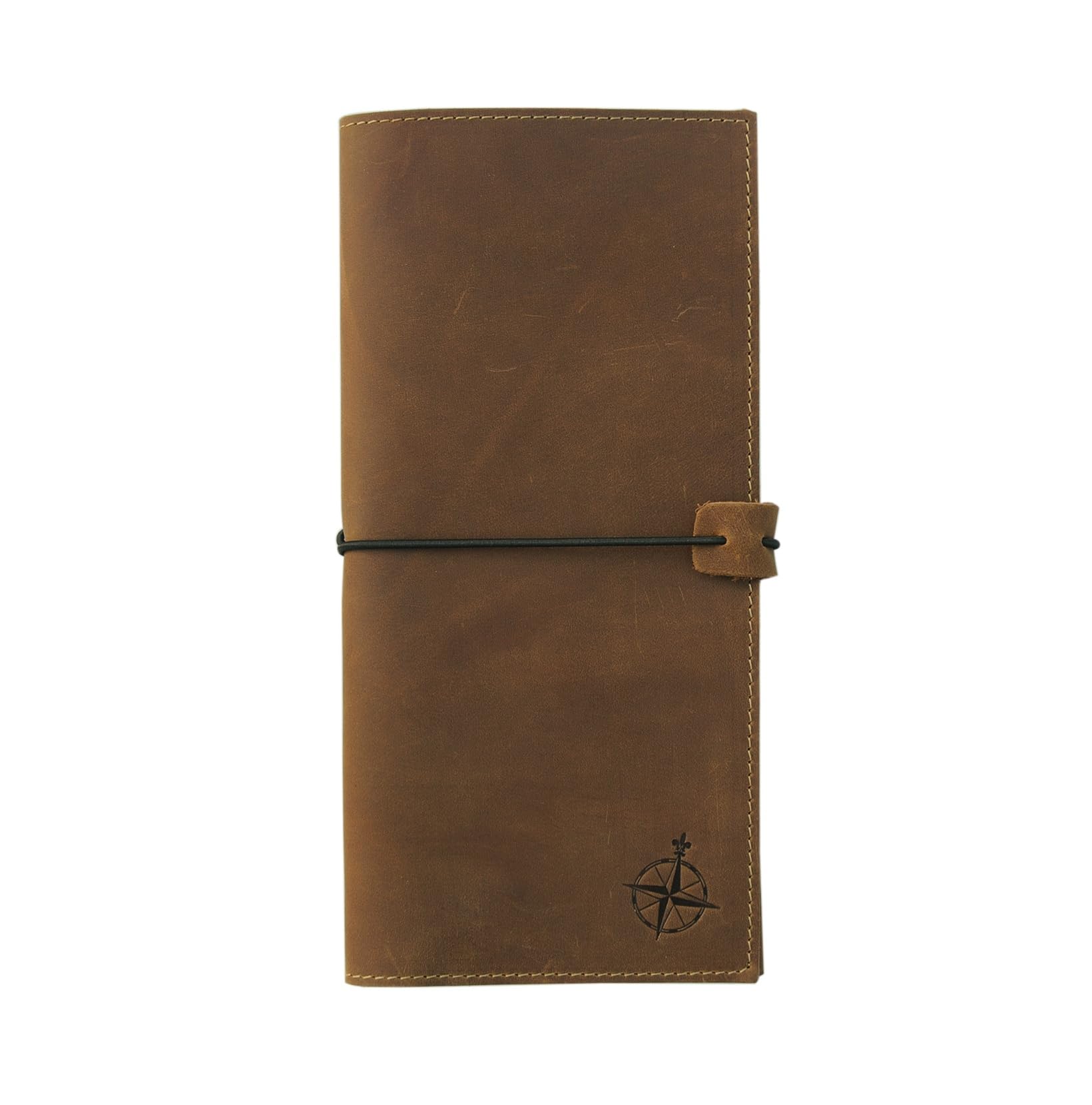 WANDERINGS Genuine Leather Passport Wallet - 11x23 cm - Large Leather Passport Holder for Travel - Folding Travel Wallet Case with RFID Blocking, Travelers Organizer for Men and Women