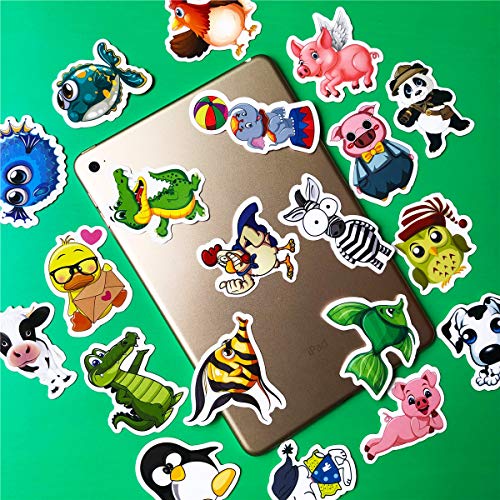 100PCS Lovely Cartoon Animals Stickers Waterproof Laptop Astronaut Stickers Car Bicycle Suitcase Computer Water Bottle Mobile Phone Stickers Decals for Kids (Cartoon Animals 100)