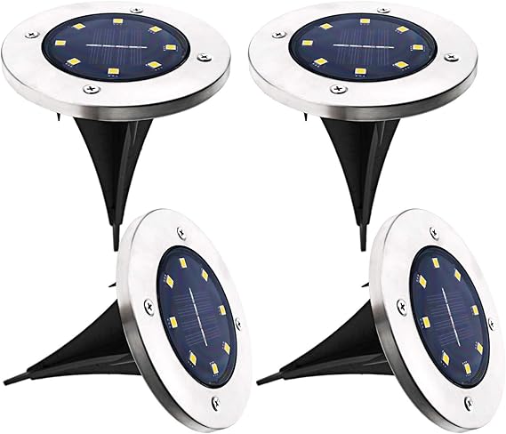 Create Idea 4-teiliges Solar-Bodenbeleuchtungs-Set mit 8 LEDs, für den