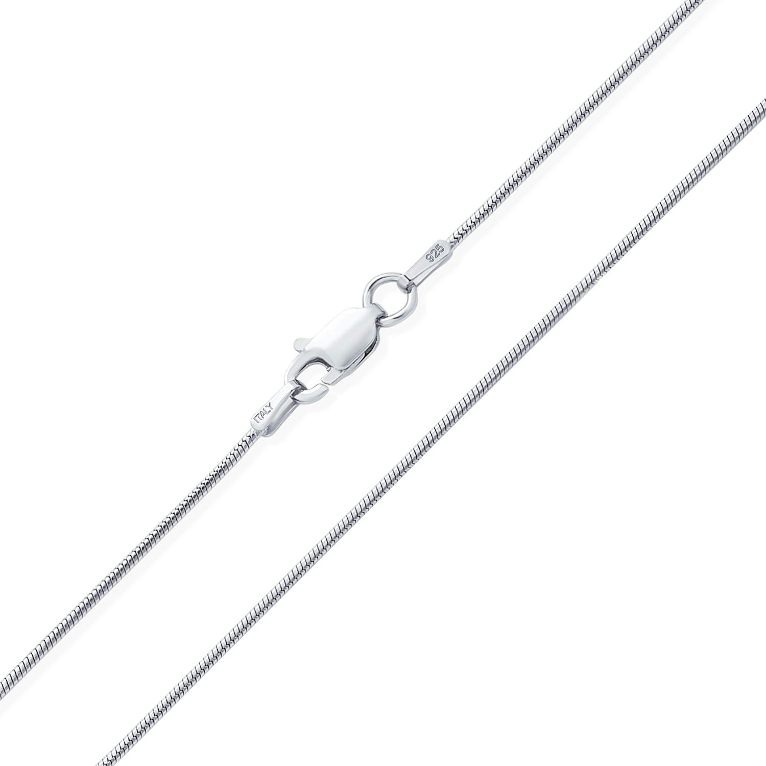 Bling Jewelry Flexible Strong 1.5MM .925 Sterling Silver Magic 8-Sided Snake Chain Necklace for Women and Men 16 Inch — image 1