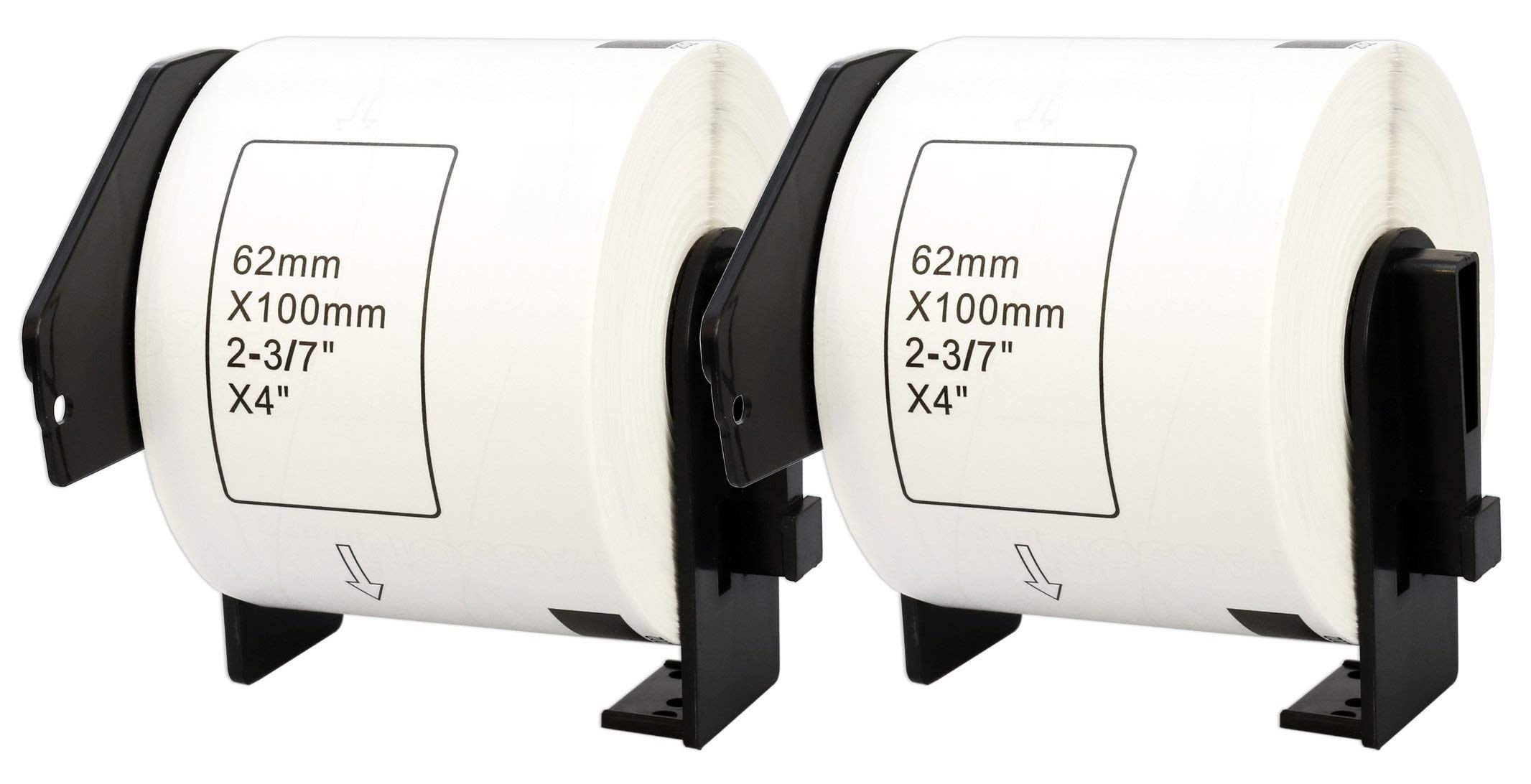 2X DK-11202 62 x 100 mm Compatible Shipping Labels Rolls (300 Labels per Roll) for P-Touch QL-1110NWB QL-1100 QL-1060N QL-500 QL-500BW QL-570 QL-580 QL-700 QL-710W QL-800 QL-810W QL-820NWB