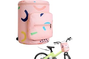 Favuit Bike Basket for Kids, Front Bicycle Basket Handlebar Bag Foldable Bike Decoration Accessory for Girls Boys Bicycle Bal
